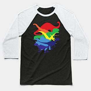 rainbow dinosaur Baseball T-Shirt